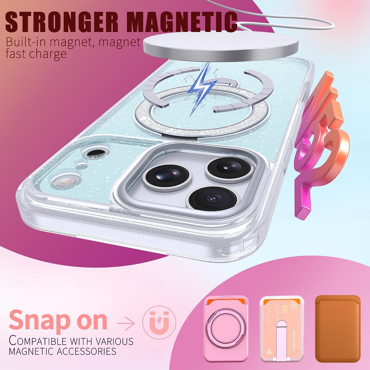 teléfono Funda Para iPhone 17 Air 17 Pro Max iPhone 17e 16 15 14 Pro Max Plus 16e 13 Pro Max Funda Trasera adsorción magnética con Soporte Traslúcido Soporte de carga inalámbrica TPU Acrílico 2026 - $20.99 –P3