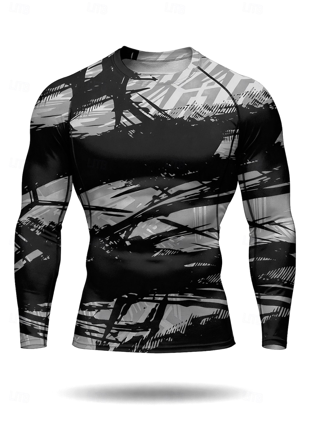 Homens Abstrato Camisetas Compressão Camiseta de Corrida Primavera Outono Inverno Impressão 3D Manga Longa Secagem Rápida Compressão Power Flex Pavio Humido Respirável Treino de Ginástica Treinamento de 2026 por $20.99 –P8
