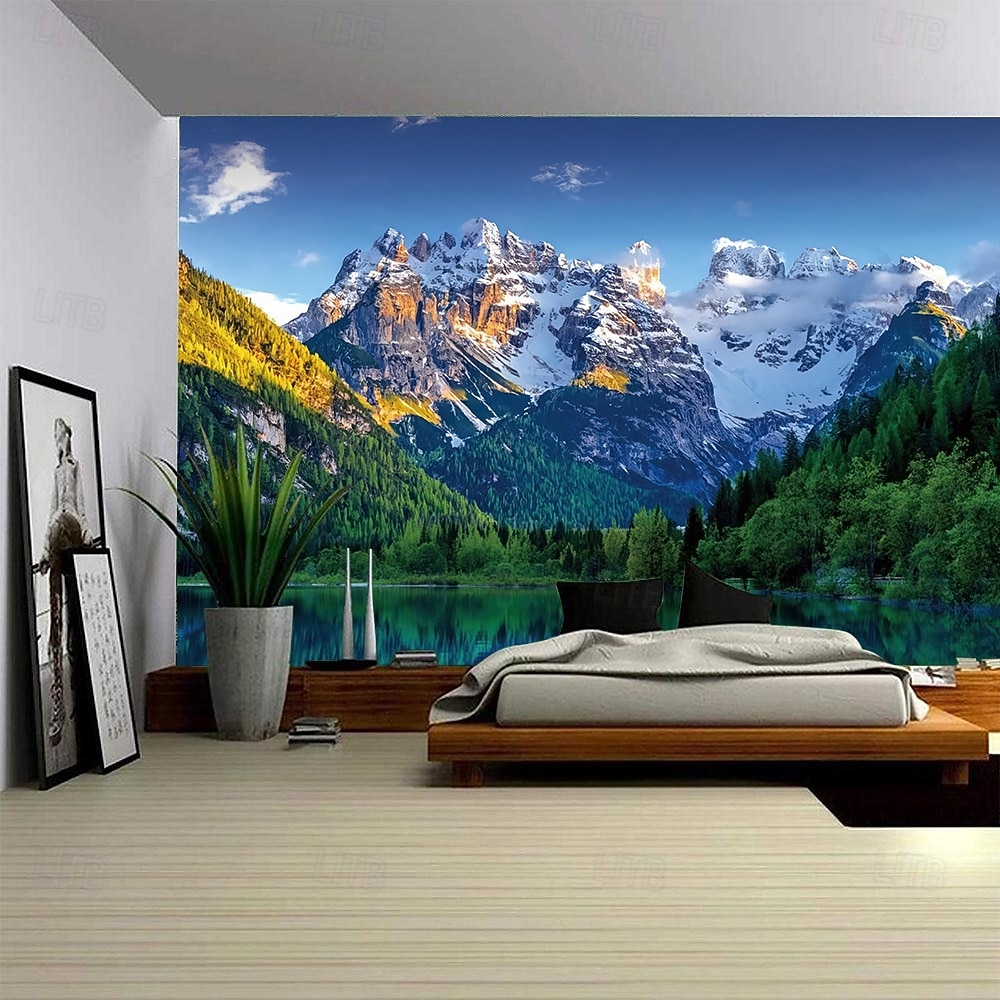 Natur, Wald, See und Sonnenlicht – realistische 3D-Landschaft, Wandteppiche mit grünen Bäumen und blauem Himmel, sommerliche Landschaft, ideal für Schlafzimmer, Wohnzimmer, Homeoffice. 2026 - $45.99 –P12