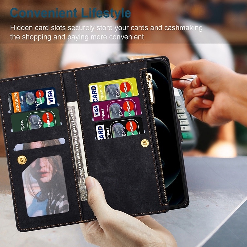 Phone Case For Samsung Galaxy S26 S26 Plus S26 Ultra Wallet Case Zipper Full Body Protective Kickstand Geometric Pattern PU Leather 2026 - $20.99 –P4