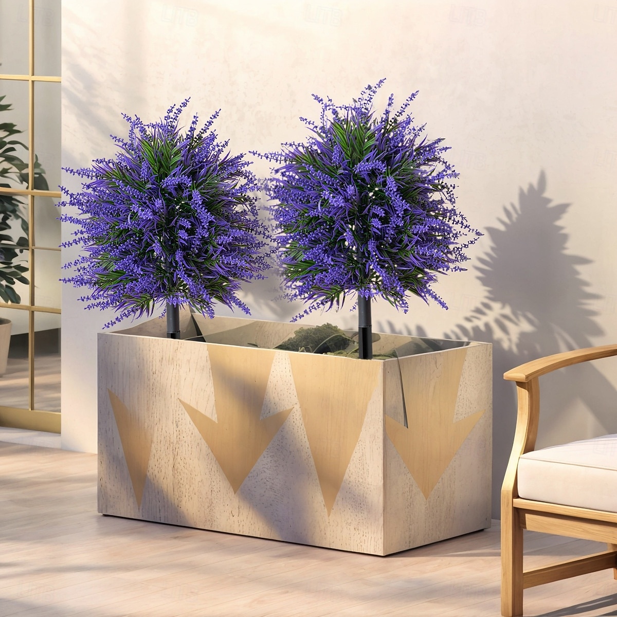 Estaca de flores artificiales de 20 pulgadas para decoración de exteriores, color lavanda púrpura, estacas de jardín para el patio. &Césped, plástico resistente que no se decolora, decoración para 2026 - $30.99 –P5