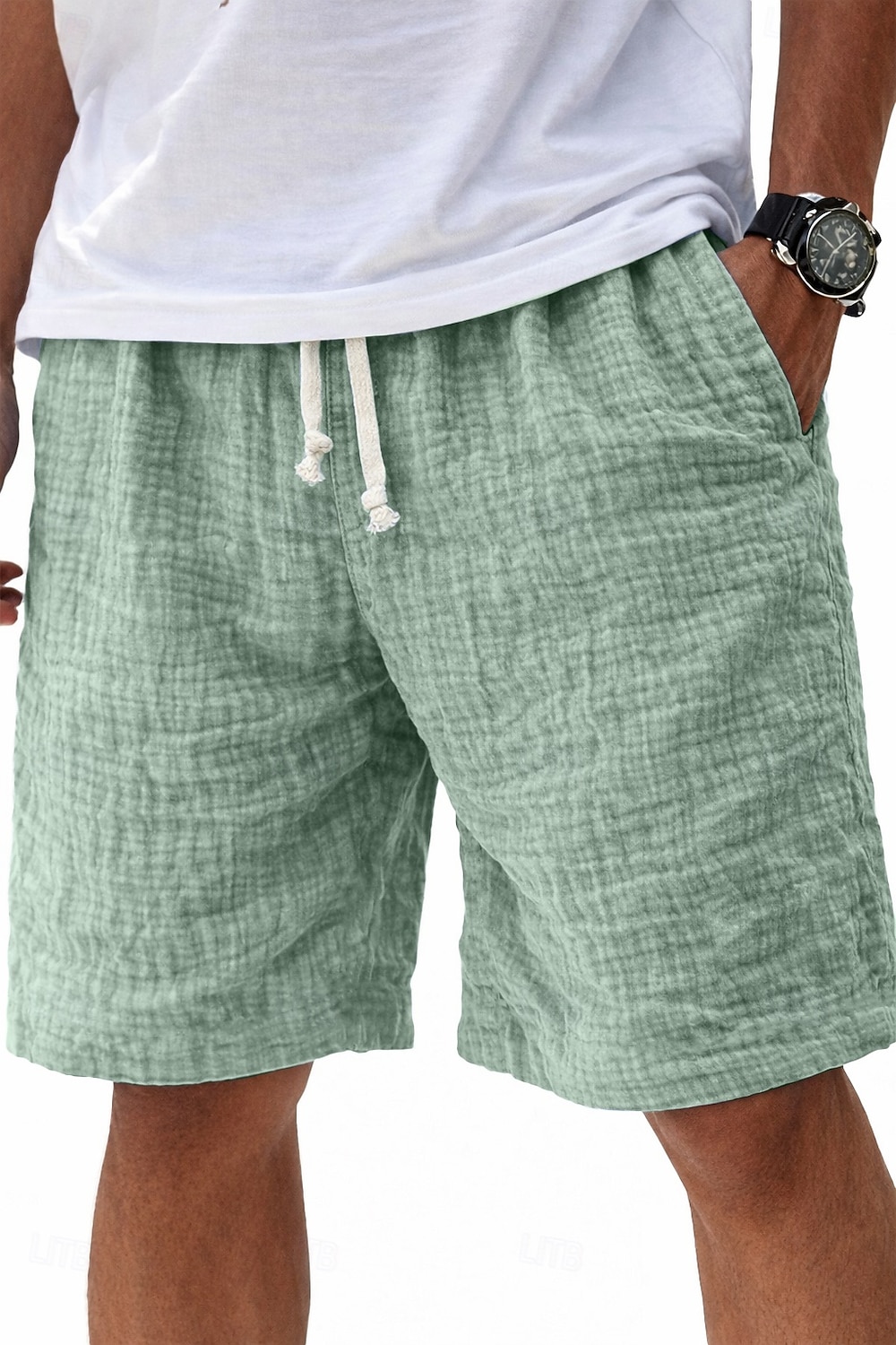 Homme Shorts Shorts en Lin Shorts d'été Shorts de plage Short décontracté Cordon de serrage Taille Élastique Couleur Unie Léger Respirant Longueur Genou Quotidien Extérieur Vêtements de rue Mode de 2026 ? $24.99 –P1