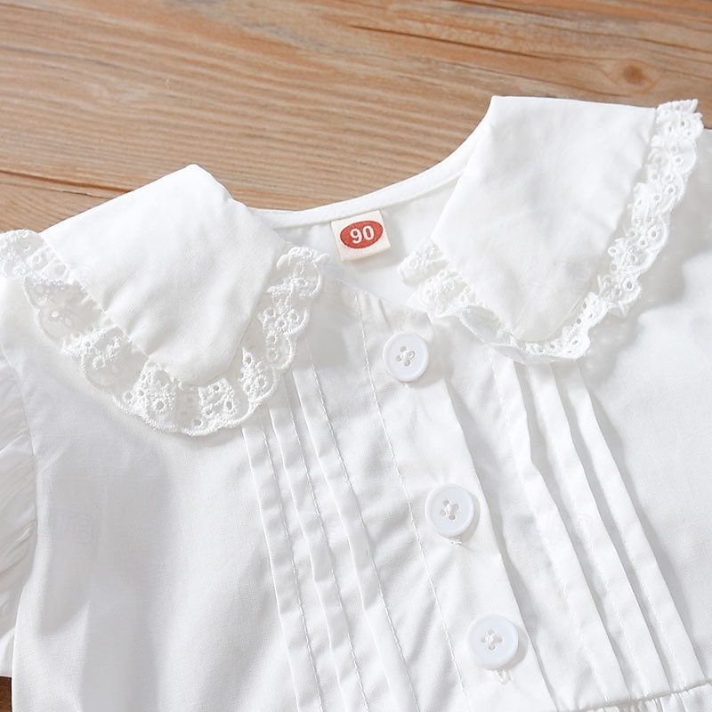 Mommy and Me Dresses Solid Color Casual Ruched White Short Sleeve Midi Active Matching Outfits 2026 - $35.99 –P4