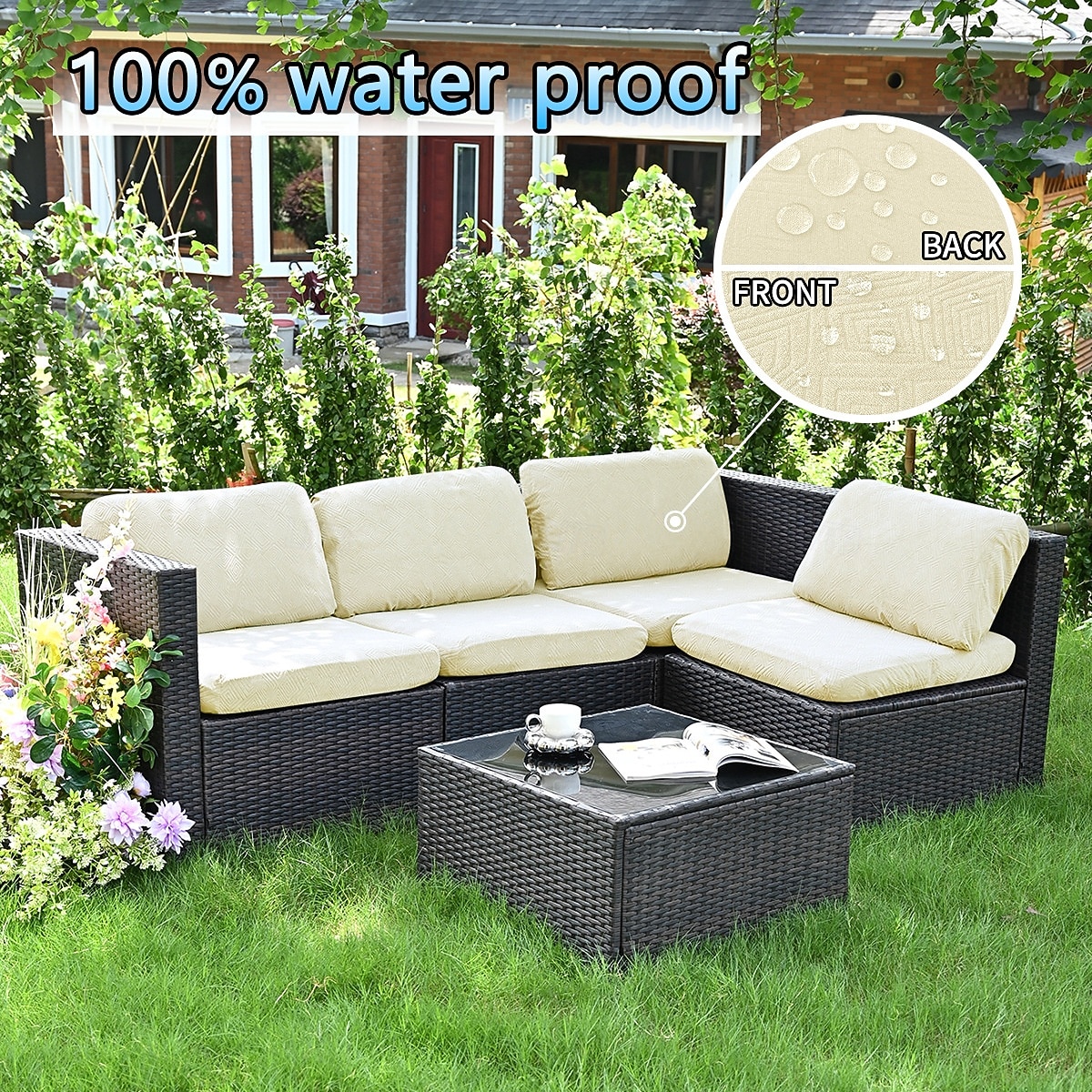 כיסויי כריות חוץ עמידים למים מצופים TPU כיסוי כרית ספה מגן כיסוי ריהוט לכורסה לגינה בפטיו 2026 - $15.49 –P6