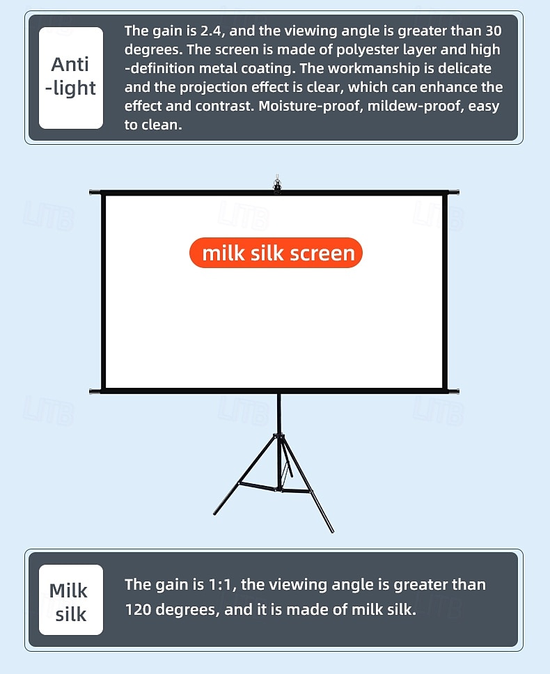 Projector Screen with Stand, 16:9 HD 4K Portable Projection Screen for Indoor Outdoor Home Theater, Foldable Movie Screen with Tripod, Adjustable Height for Backyard Cinema & Office Presentation 2026 - $66.99 –P9