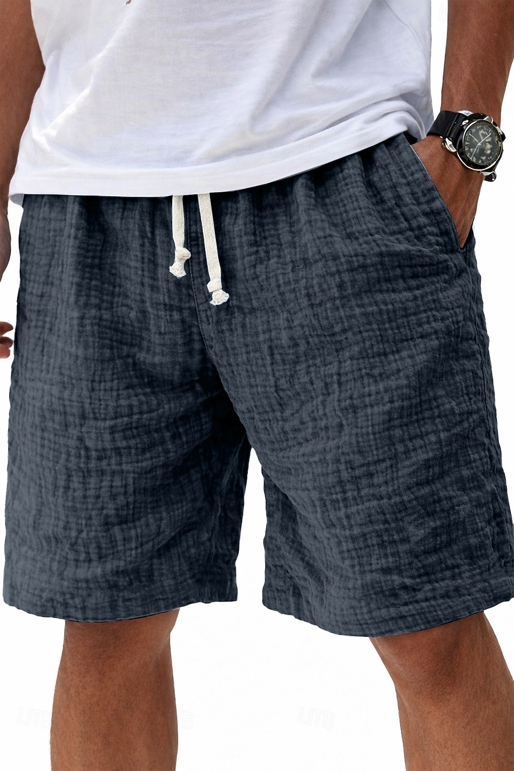 Homme Shorts Shorts en Lin Shorts d'été Shorts de plage Short décontracté Cordon de serrage Taille Élastique Couleur Unie Léger Respirant Longueur Genou Quotidien Extérieur Vêtements de rue Mode de 2026 ? $24.99 –P5
