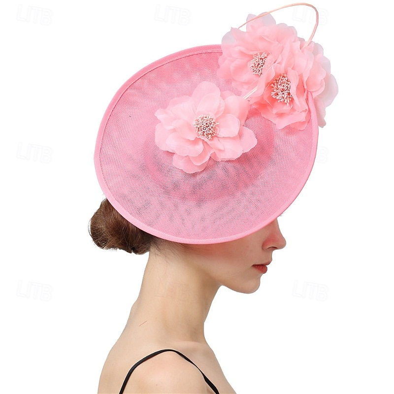 Fascinators Tejido Boda Cumpleaños Elegante Retro Con Flor Tul Celada Sombreros 2026 - $28.99 –P6