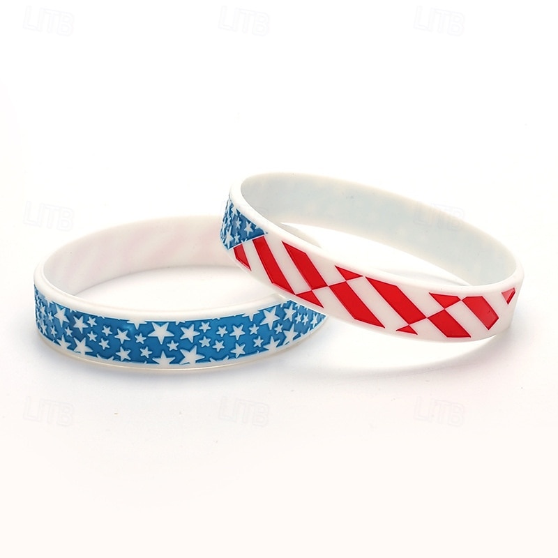 2026年 太い鎖 サッカー ファッション オリジナル シリコーン ブレスレットジュエリー ブルー / ネイビーブルー / ロイヤルブルー 用途 日常 スポーツ 祝日  コレクション – $1.49 –P6