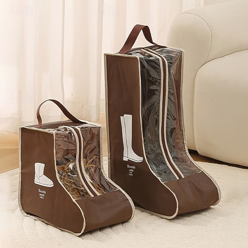 4pcs Non-Woven Fabric Boot Storage Bags with Handles, Home and Travel Dustproof Boot and Shoe Storage Bags, Suitable for Flat Shoes, Ankle Boots, and High-Top Boots, Travel Shoe Organizer 2026 - $21.99 –P3
