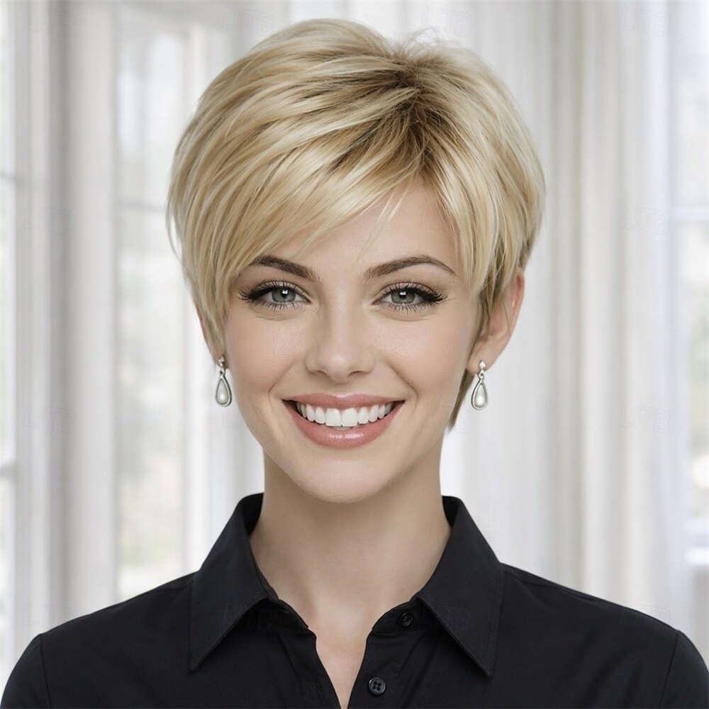 Peruca pixie loira curta e chique para mulheres - moderna e elegante. de 2026 por $34.99 –P1