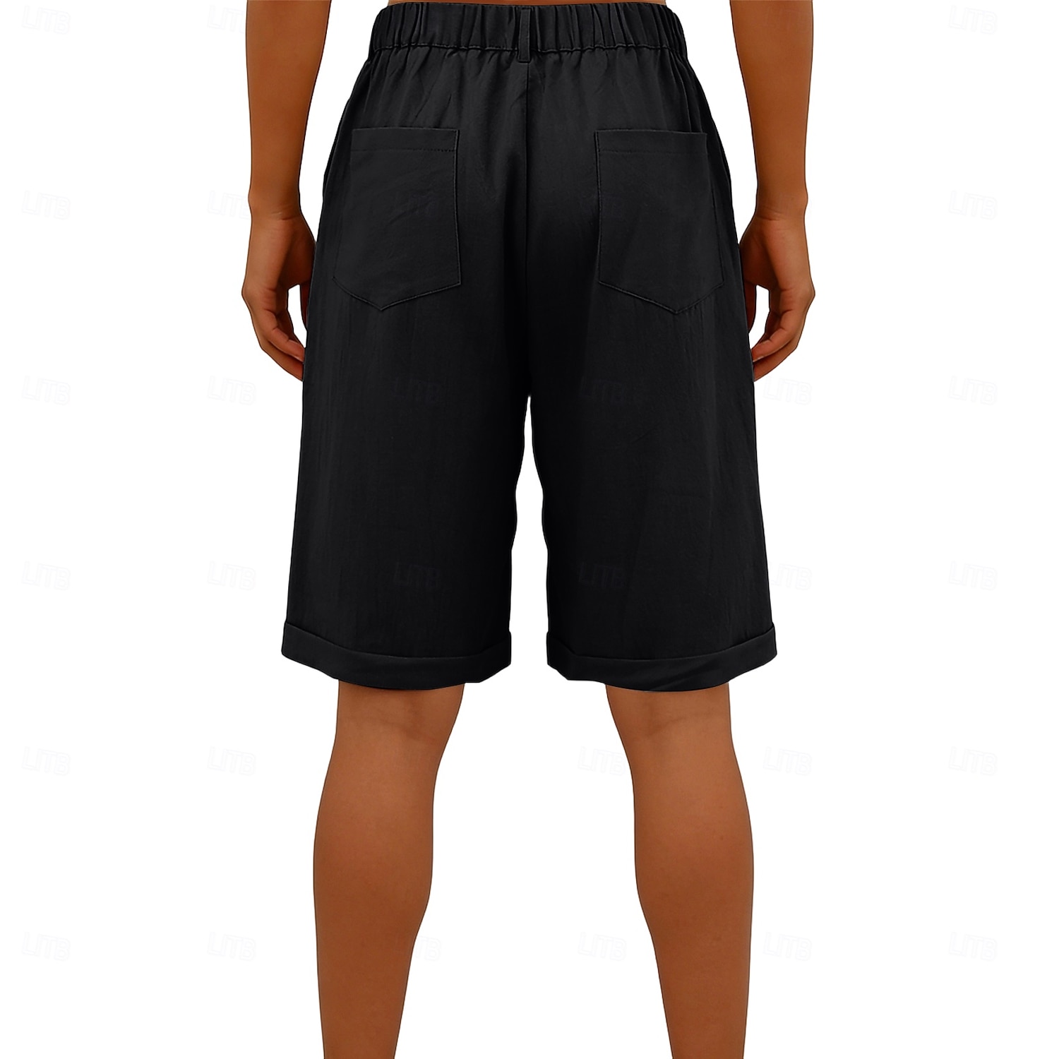 Per donna Shorts Shorts di Lino Shorts eleganti Pantaloncini Estivi Vacanza Moda Essenziale Lunghezza al ginocchio Vita media Semplice Tasca Elastico in vita Gamba Dritta Leggero Confortevole del 2026 a $22.99 –P9