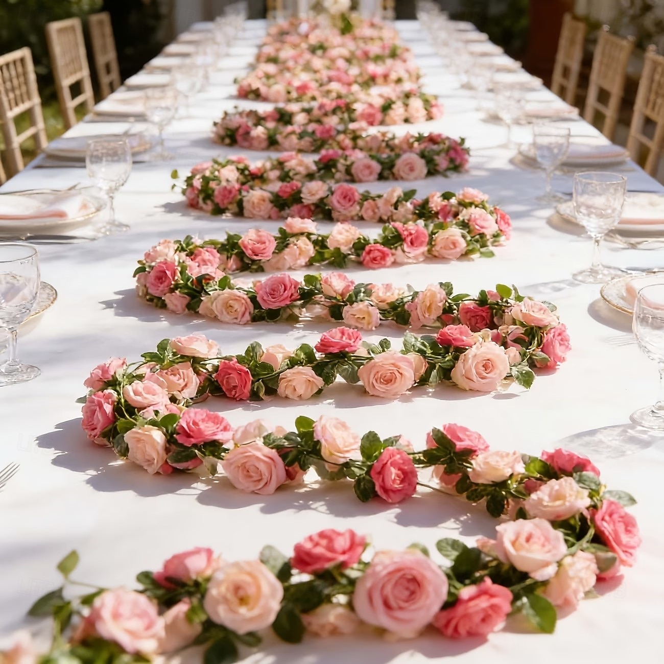 Guirnalda de rosas artificiales dobles de primavera de 196,8 pulgadas (2 piezas), extralarga, de 196,8 pulgadas (50 cm). Ideal para arcos florales y arreglos para el Día de San Valentín, bodas, 2026 - $15.99 –P1