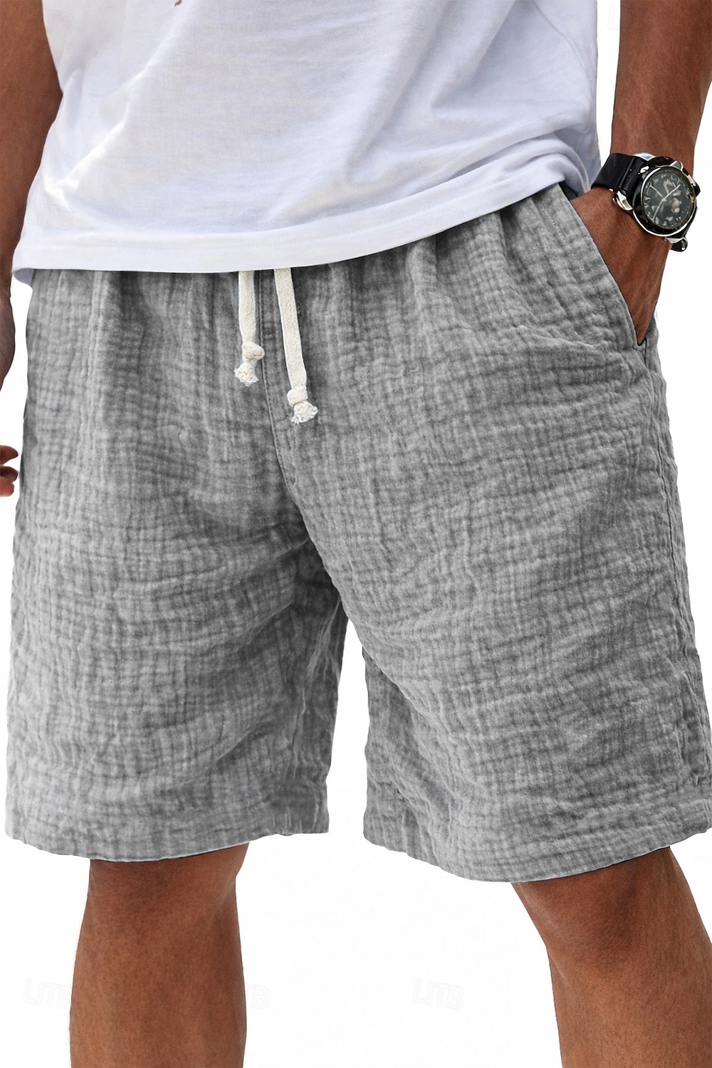 Homme Shorts Shorts en Lin Shorts d'été Shorts de plage Short décontracté Cordon de serrage Taille Élastique Couleur Unie Léger Respirant Longueur Genou Quotidien Extérieur Vêtements de rue Mode de 2026 ? $24.99 –P7