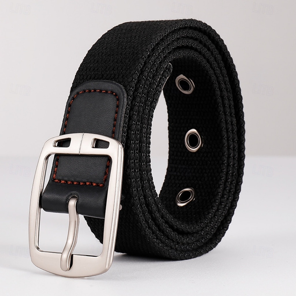 Herren Gürtel Verstellbar Chrom Segeltuch Streetwear Zeitgenössisch Freizeit Farbblock Schwarz Braun Täglich Outdoor Taillengürtel 2026 - $5.49 –P2