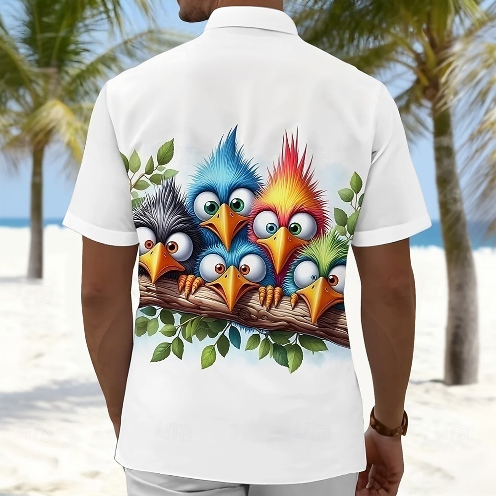 Per uomo Cartoni animati Pulcino Divertente Camicia hawaiana estiva Camicia con Bottoni Camicia Aloha Manica Corta Hawaiano Vacanza al Mare Estate Primavera Collo ripiegato Stampa 3D camicie con del 2026 a $25.99 –P2