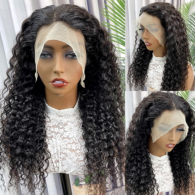 Peruca frontal de renda transparente 13x4 com ondas profundas, cabelo humano, tamanhos de 14 a 28 polegadas para mulheres. de 2026 por $250.79 –P5