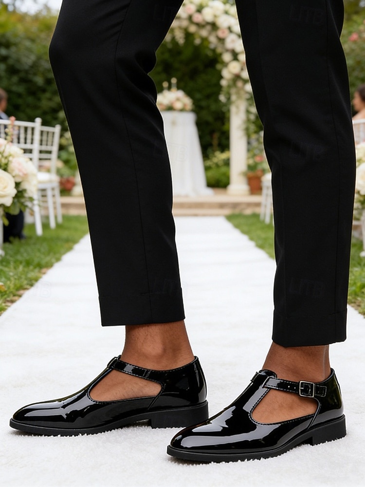 ανδρικά μπορντό λουστρίνι λουστρίνι μοναχικά παπούτσια φορέματα γυαλιστερά επίσημα γαμήλια μοκασίνια για γαμπρό, καλεσμένο γάμου, δεξίωση, συμπόσιο, τελετή, κομψή βραδινή ένδυση 2026 - $46.99 –P7