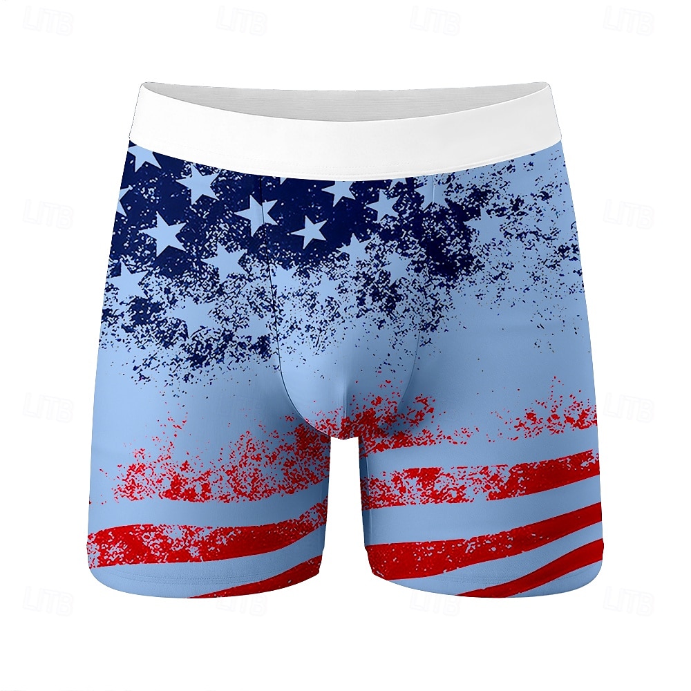 Муж. 4 июля — 250-летие США Флаг США Эластичные боксерские трусы Плавки Боксерские шорты для плавания Патриот Повседневные Дом Пляжный отдых 2026 - $16.99 –P2