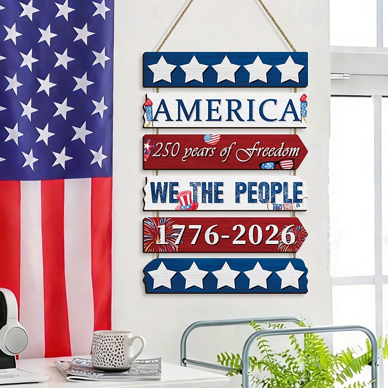 1 db szett amerikai függetlenség napja 250. évfordulójának fa sas tábla, vintage kerek ajtóra akasztható, hazafias amerikai lakberendezés, tökéletes július 4-re, emléknapra és nemzeti ünnepekre 2026 - $21.99 –P4