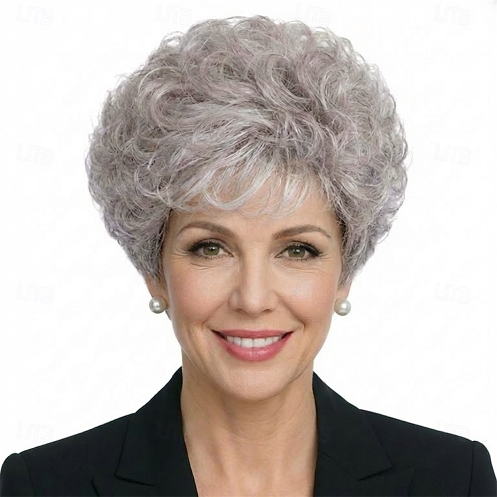 Perruque pixie courte argentée élégante pour femme - mèches douces et volume léger de 2026 ? $29.99 –P13
