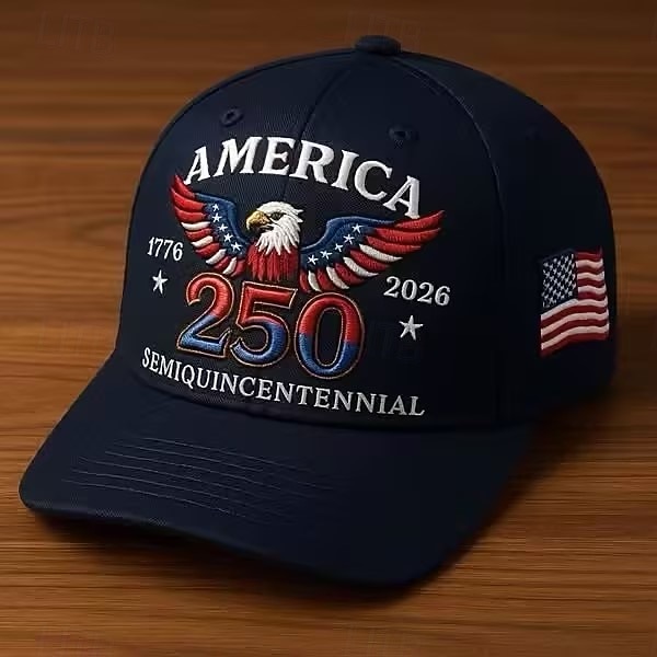 Casquette commémorative du 250e anniversaire des États-Unis, motif aigle patriotique, semi-quincentenaire 1776-2026, broderie drapeau américain, casquette de baseball ajustable de 2026 ? $21.99 –P1