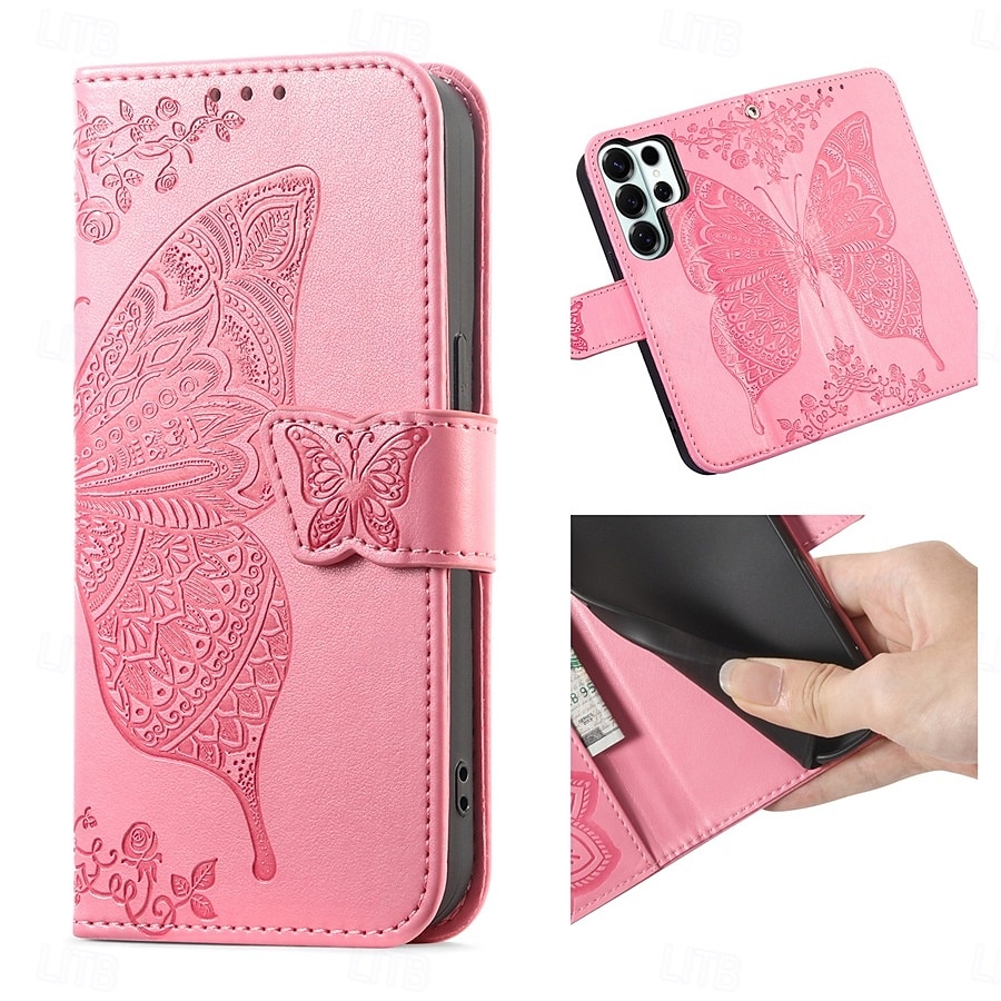 Phone Case For Samsung Galaxy S26 S26 Plus S26 Ultra Wallet Case Flip Cover with Wrist Strap Kickstand Butterfly Retro TPU PU Leather 2026 - $14.99 –P21