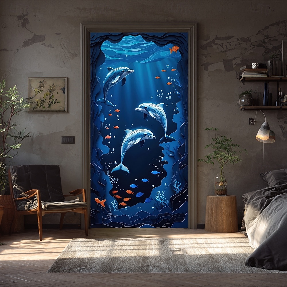 Posters Door Cover Outdoor Banners Dolphin Vacation 3D Party Dorm Teens Room College Dorm Guys Man Cave Frat Bedroom Shooting Backgrounds Home Decor 2026 - $17.99 –P4