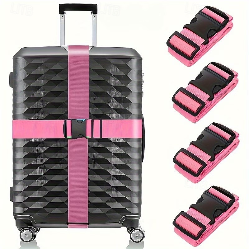 4PCS Luggage Straps, 200CM Adjustable Travel Bag Belts with Buckle, Secure Suitcases, Quick Luggage Identification, Multiple Colors, Travel Essential, Gift Idea 2026 - $24.99 –P13