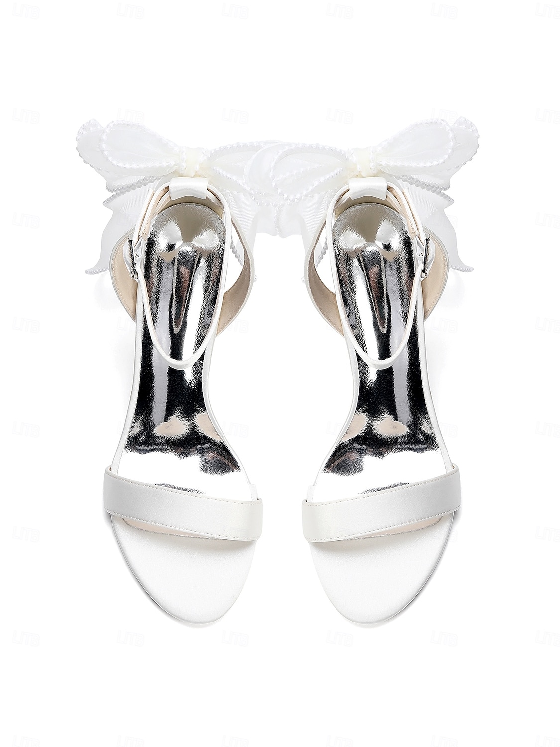 Sandálias de noiva nude com salto bloco e laço - sapatos de casamento elegantes para casamentos no jardim. de 2026 por $64.99 –P5