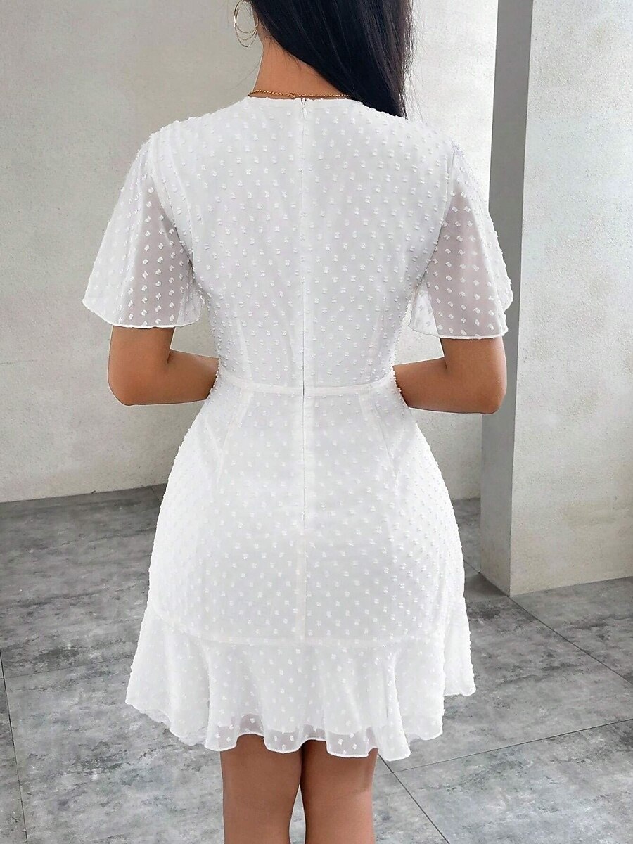 Women's Mini Dress White Dress Casual Dress Elegant Fashion Modern Outdoor Vacation Going out Regular Fit Plain Short Sleeve Crew Neck Black White Green Summer Spring 2026 - $29.99 –P2