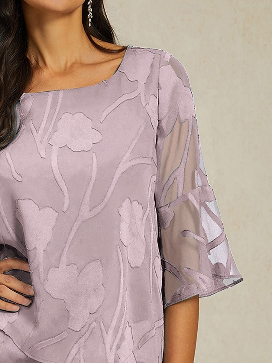 Damen Spitzenbluse Bluse Elegante Oberteile Chiffon Tops Asymmetrischer Saum Einfarbig Blumen Grafik Elegant Stilvoll Basic Halbarm Flattrige Ärmel U-Boot-Ausschnitt Normale Oberteile Täglich Arbeit 2026 - €58.48 –P3