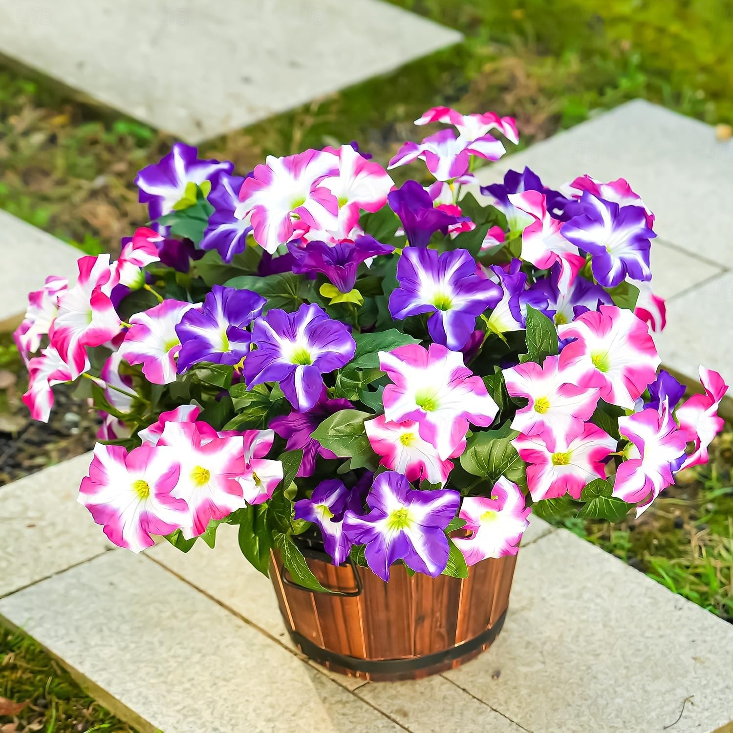 4 Bundles Spring Artificial Morning Glory Flowers for Outdoors, UV Resistant Fake Look Real Faux Silk Plants for Front Door Garden Porch Planter 2026 - $27.99 –P4