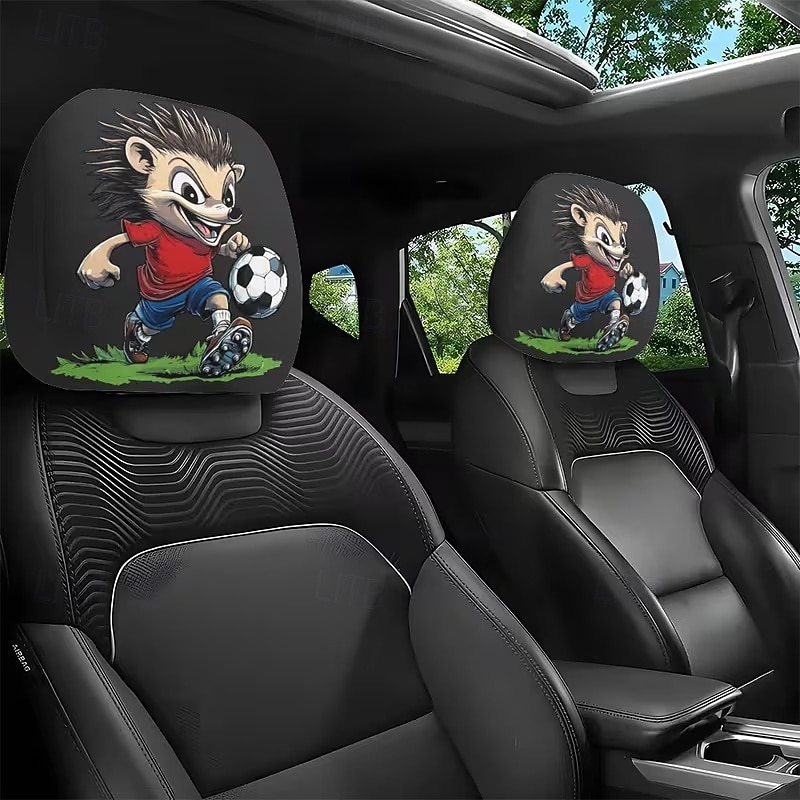 2 db rajzfilmfigura, focimeccs mintás fejtámla huzat autóba, belső dekoráció, rugalmas kialakítás, univerzális illeszkedés, alkalmas napi ingázásra és családi kirándulásokra, tökéletes szórakoztató 2026 - $8.99 –P8
