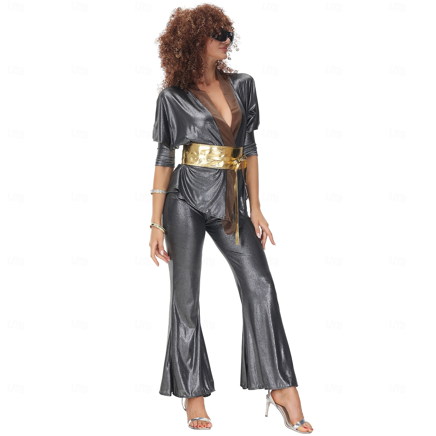 Set Retro Vintage 1970s Blouse / Shirt Hippie Disco Fancy Dress Women's Halloween Carnival Music Festival Retro Theme Party Adults' Blouse Pants 2026 - $60.99 –P6
