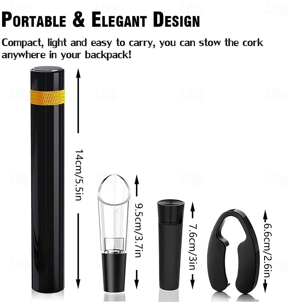 Efficient Wine Opener Set - Travel Portable Pocket Air Pressure Pump Wine Bottle Opener with Aerator, Foil Cutter, and Vacuum Stopper(4PCS)  Quick Bottle Opening for Home, Restaurant, Party,Wine Love 2026 - $24.99 –P3