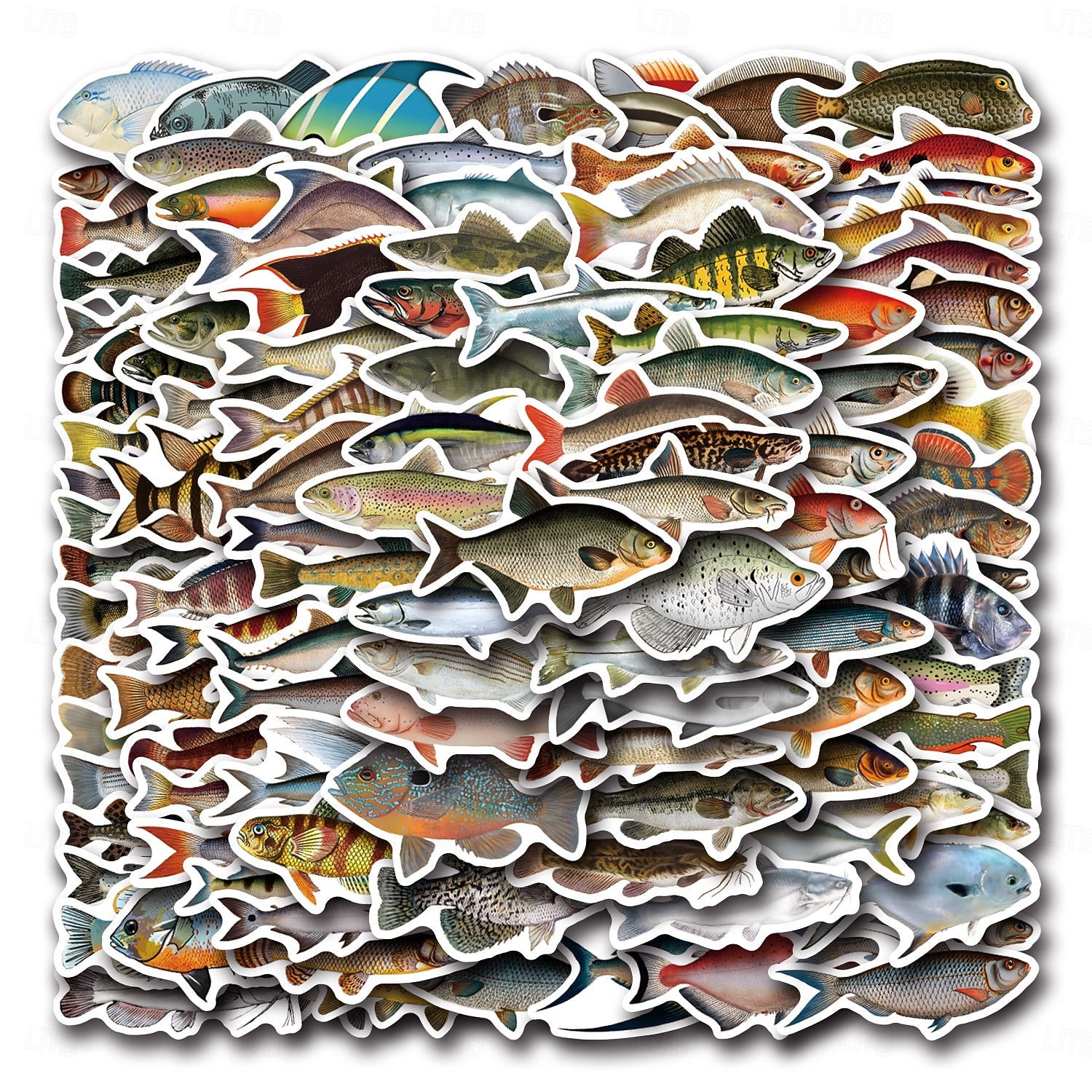 110 adesivi di pesci per adulti e bambini, adesivi in vinile impermeabili di animali marini oceanici per laptop, borraccia, telefono, Kindle, diario, album di ritagli, skateboard, bagagli, senza del 2026 a $10.49 –P9