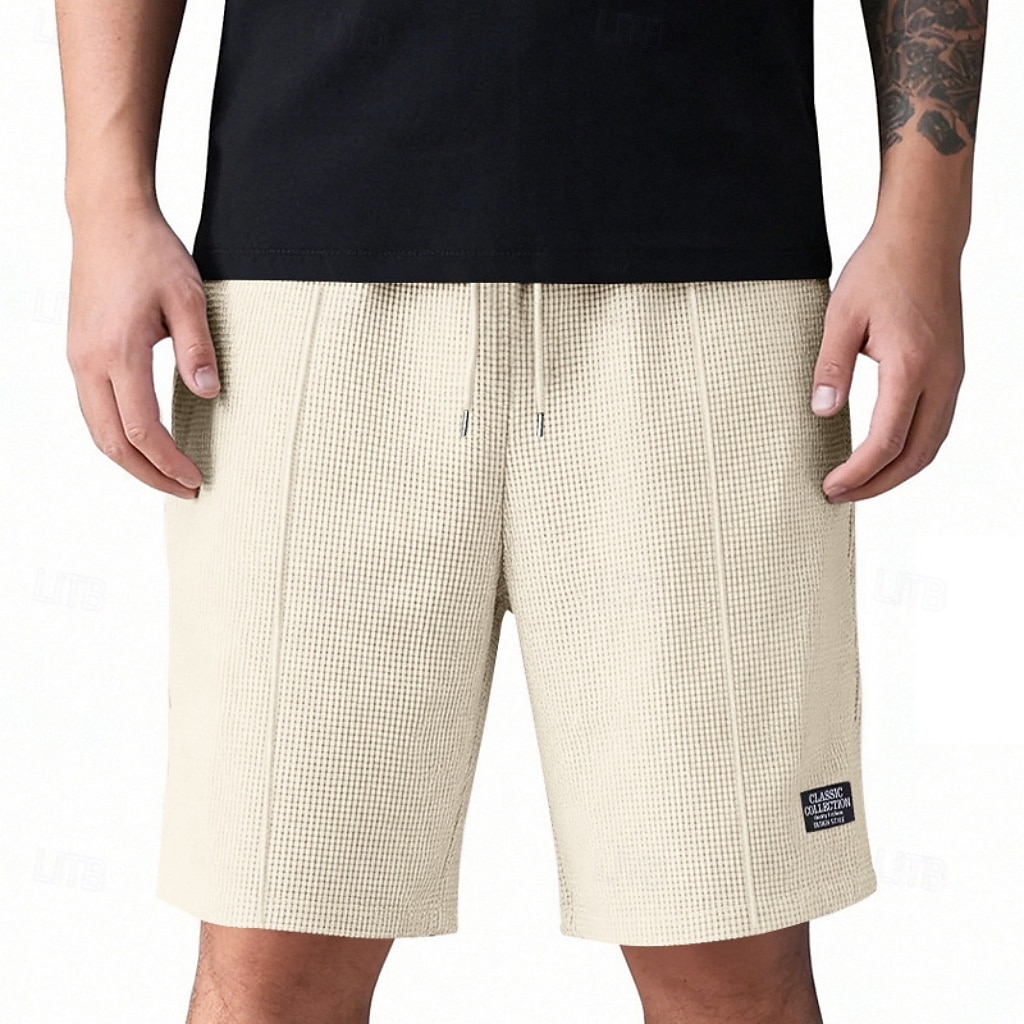 Hombre Pantalones cortos de gofres Pantalón corto Pantalones cortos de playa Pantalones cortos casuales Bolsillo Cintura elástica Plano Comodidad Transpirable Longitud de la rodilla Casual Exterior 2026 - $17.99 –P2