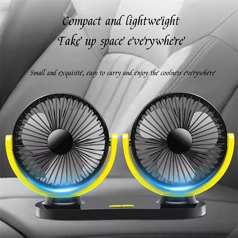 Car USB Fan Cooling Car Fan Dual Head Car Fan 3 Speeds Adjustable For Auto Cooler Air Fan Car Accessories Fan 2026 - $24.99 –P2