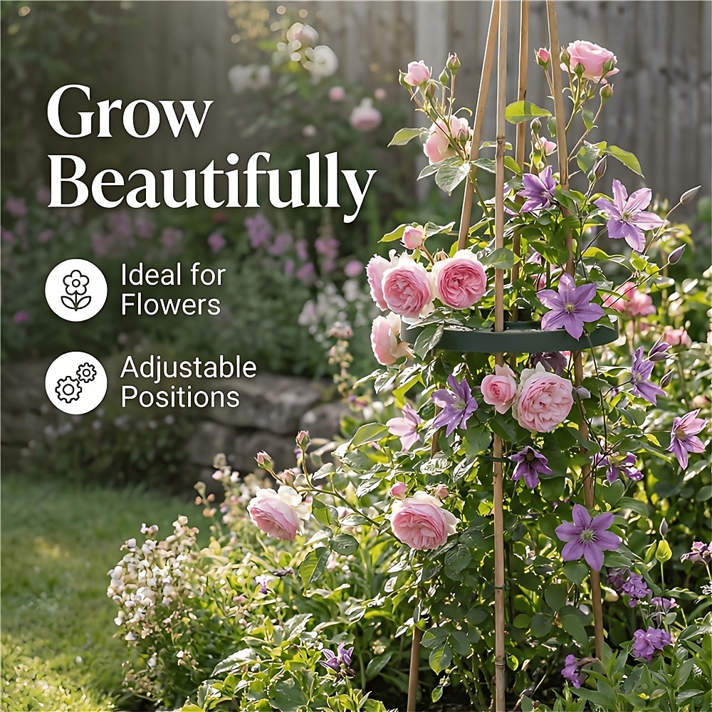 2026年 6個/12個の植物サポートステークホルダー - つる性植物用のお手頃価格のプラスチック製ガーデンコネクターディスク、トマト、キュウリ、花用の調節可能なトレリスリング - ステーク用の頑丈なDIYスタビライザー  コレクション – $20.99 –P3