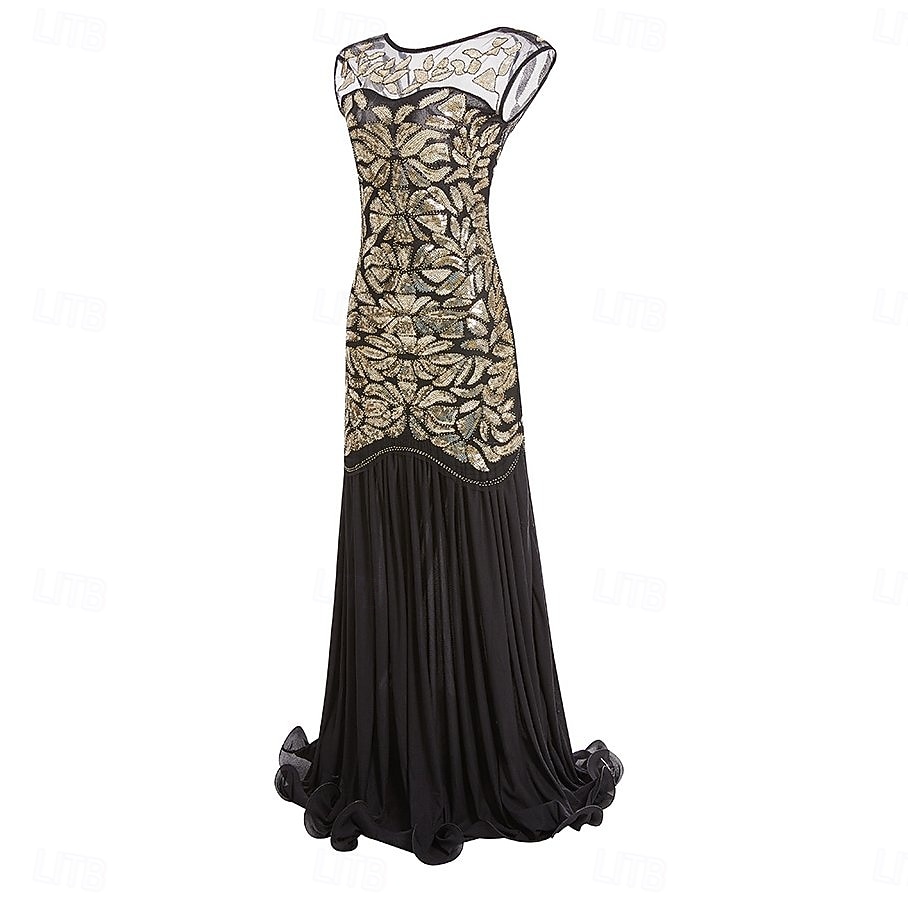 Rugido 20s 1920s Hasta el Tobillo Vestidos Vestido de noche Vestido de fiesta de graduación Sin Mangas El gran Gatsby Tallas Grandes Invitado a la boda Lentejuelas Disfraz Mujer Carnaval Mascarada 2026 - $62.99 –P3