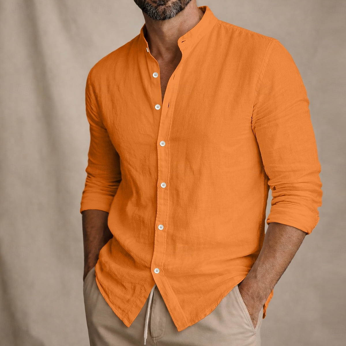 Per uomo Camicia Camicia Estiva Abbigliamento da spiaggia Camicia con colletto alla coreana Camicia con Bottoni Semplice Casuale Quotidiano Blu Nero Bianco Rosa Manica Lunga Collo alla coreana del 2026 a $25.99 –P8