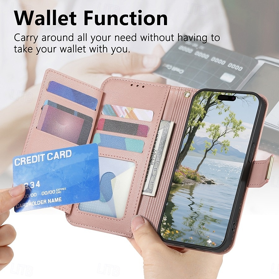 Phone Case For Samsung Galaxy S26 S26 Plus S26 Ultra Wallet Case Flip Cover with Stand Holder Zipper with Wrist Strap Tree Retro TPU PU Leather 2026 - $18.99 –P19