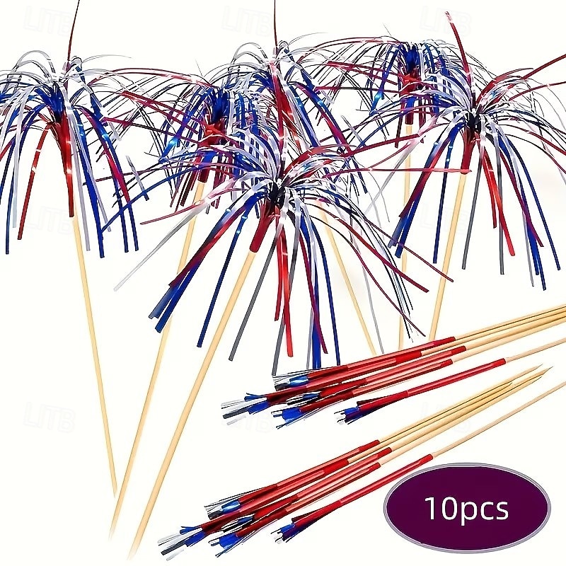 Decorações patrióticas para festa de 4 de julho – 10/20/50 peças nas cores vermelha e branca. &Decoração azul com tema de fogos de artifício para o Dia da Independência, Natal, Halloween e 250º de 2026 por $9.99 –P1