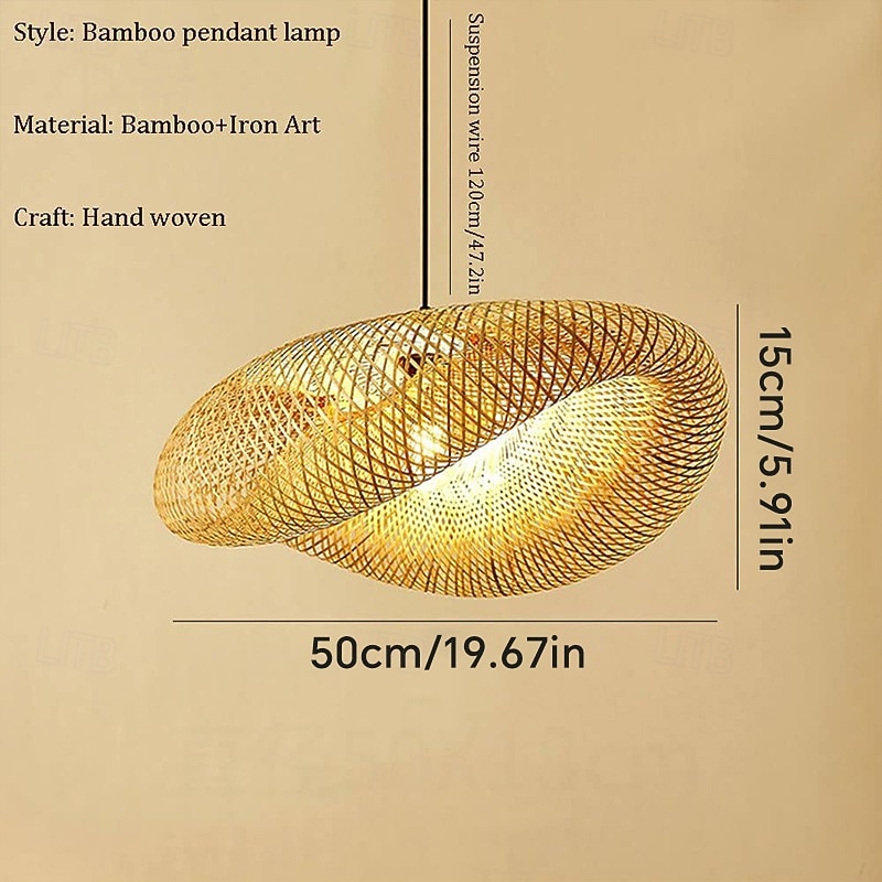 led pendnat luce lanterna di bambù design lampadario retro 40 cm lampadario illuminazione a soffitto è applicabile al soggiorno camera da letto ristorante caffetteria bar ristorante club del 2026 a $129.99 –P5