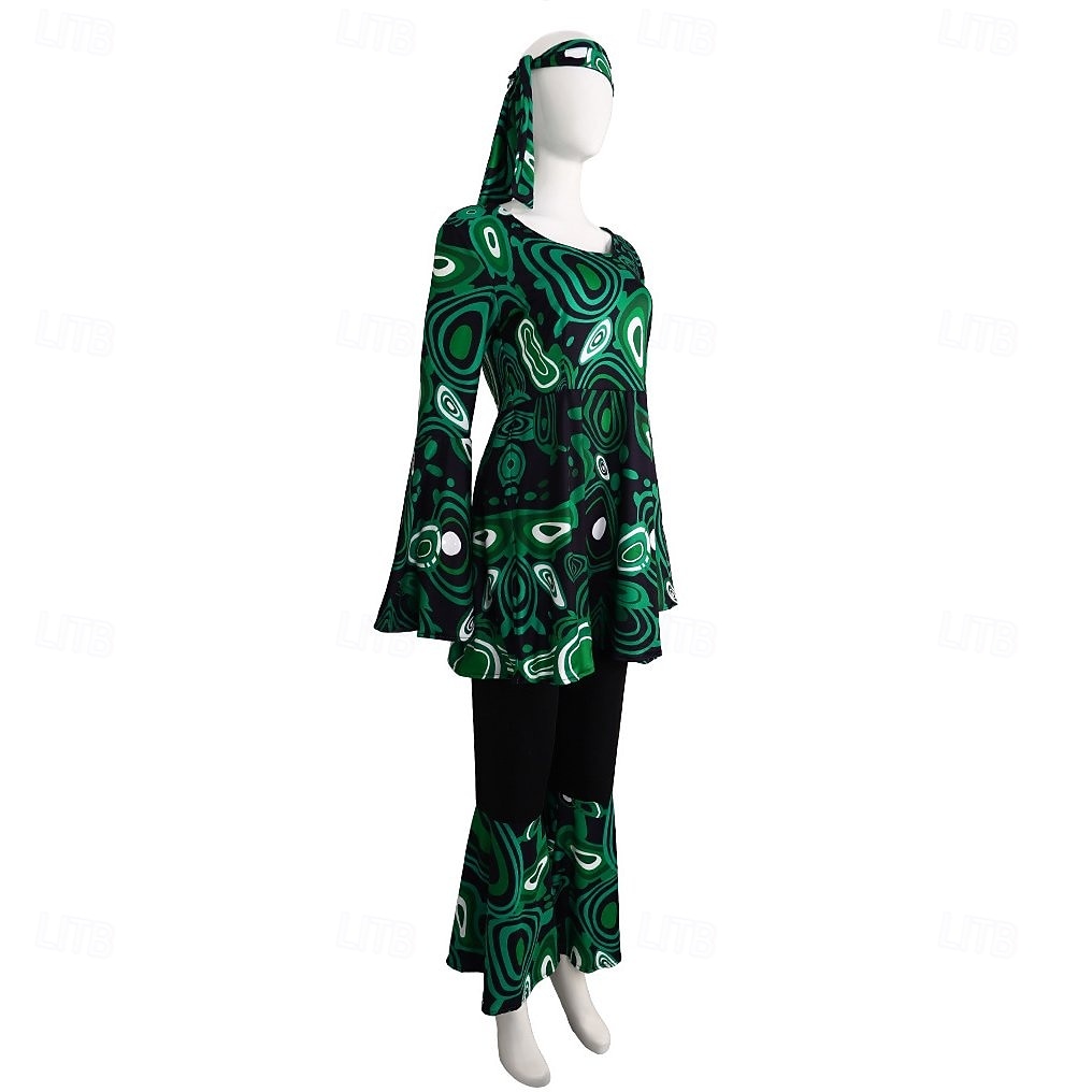 Set Retrò Vintage Anni '70 Blusa / Camicia Pantaloni Copricapo Lunghe Hippie Disco Geometrico Costume Per donna Halloween Carnevale Festival Musicale Festa a tema retrò Adulti Blusa Pantaloni del 2026 a $43.99 –P3