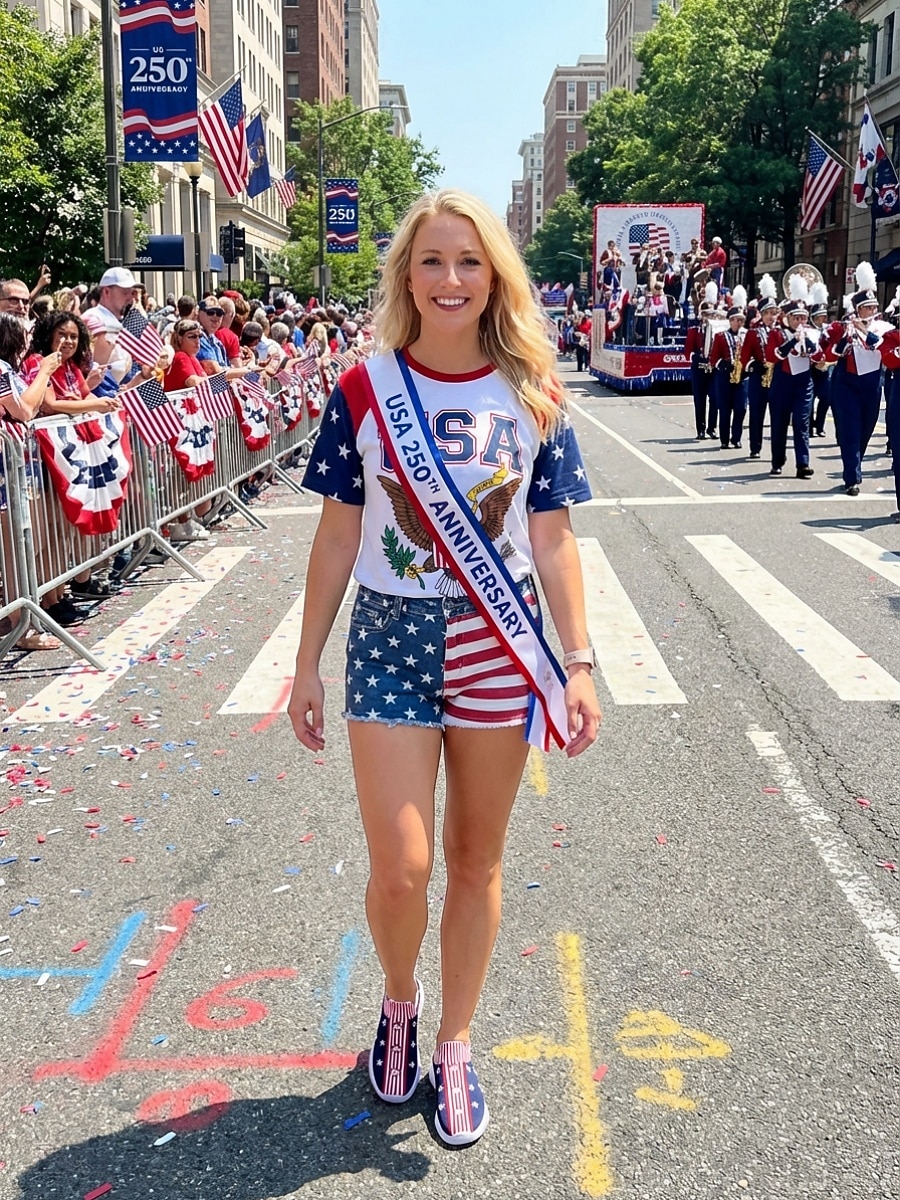 Røde blå strikkede joggesko med amerikansk flagg til dame, lette, pustende og slip-on-sko til 4. juli, patriotiske begivenheter og USAs 250-årsjubileum. &hverdagsbruk 2026 - $24.99 –P6