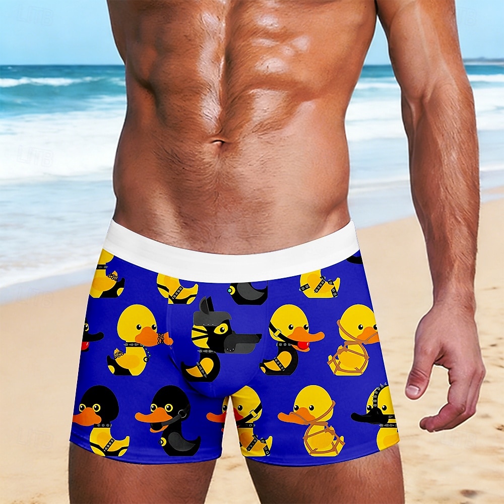 Herren Tiermotiv Cartoon Ente Dehnbare Boxershorts Badeshorts Boxer-Badeshorts Lustig Lässig Heim Strandurlaub Elastischer Bund Feuchtigkeitsableitend Atmungsaktive Unterwäsche Designer Bekleidung 2026 - $16.99 –P2