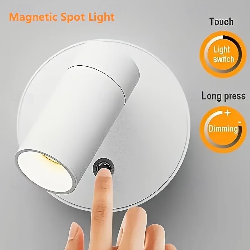 Wireless LED Spotlight Touch Cimming LED Wall Lamp USB Rechargeable for Corridor Bedroom Gallery Lighting Decoration 2026 - $16.49 –P8