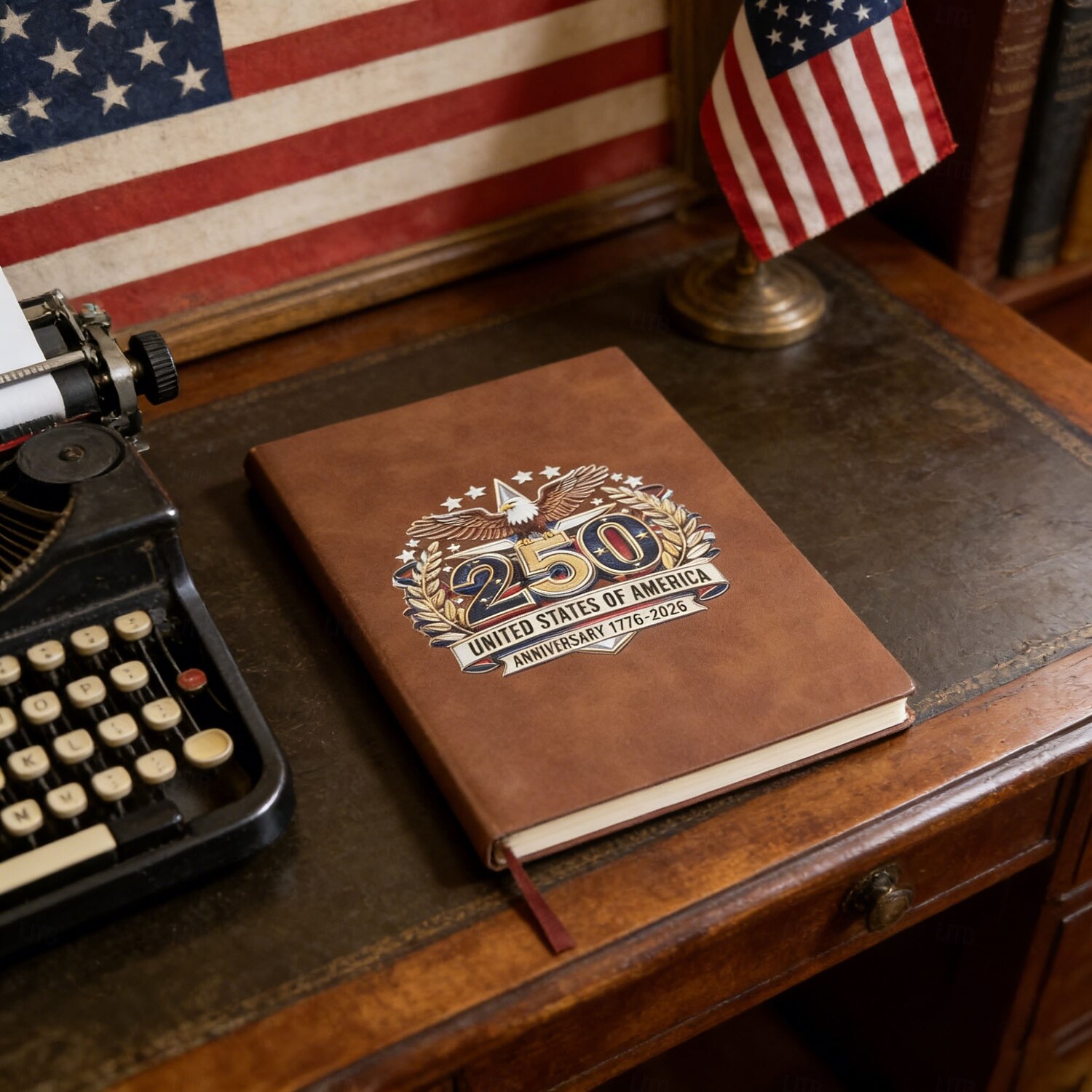 250th America Anniversary Notebook, U.S. 1776–2026 Commemorative Fountain Vegan Leather Journal, 250 Years Freedom Limited Edition Gift, Independence Patriots Journal 2026 - $21.99 –P3