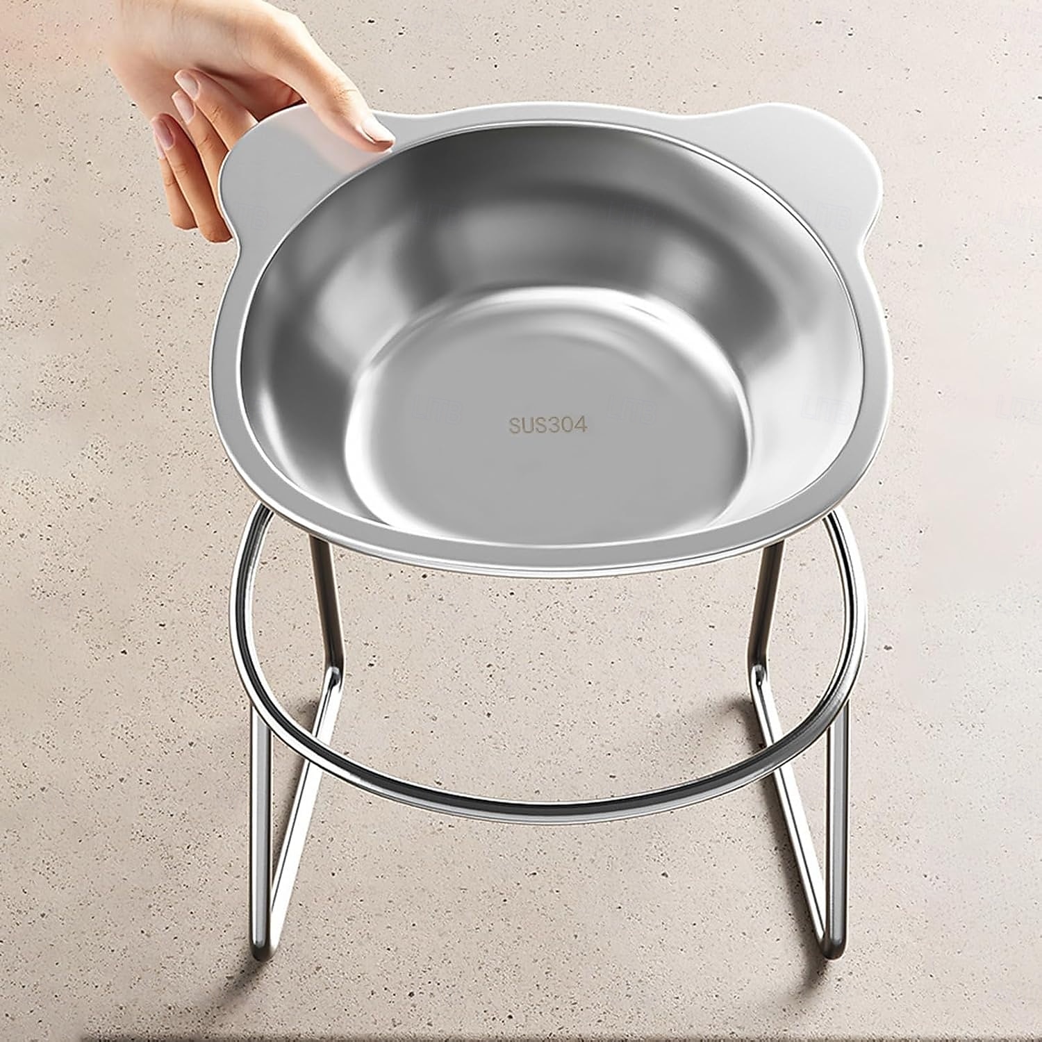 Upphöjda kattskålar i rostfritt stål med metallställ, halkfri bas, 15 grader lutande, upphöjda husdjursskålar, dubbelskålsdesign, mat- och vattenskål för katter, kattunge, liten hund 2026 - $24.99 –P4